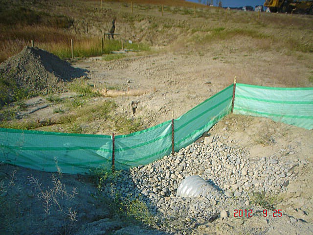 Silt fence and culvert protection on an AESC construction site